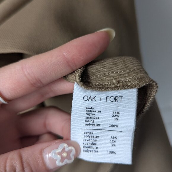 OAK + Fort Olive Green Dress NWOT - Picture 4 of 4